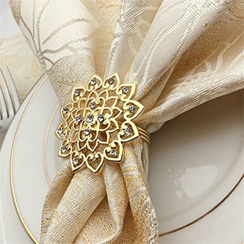 N/A 12 парчиња/лот салфетка во облик на салфетка метална салфетка прстен свадба хотелска маса за салфан декорт декорација на десктоп