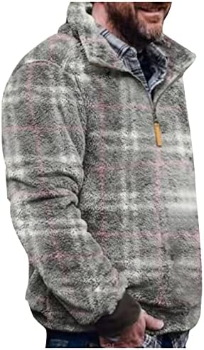 Менс џемпери и влечење руно гроздобер Ацтек стил забавни џемпери поштетни на џемпер со џемпер со врата од врата Поло за мажи пролет