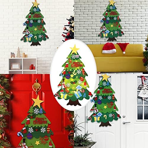 Синон се чувствувал сет на новогодишна елка, 3,2ft DIY осветлена елка со 32 парчиња украси wallидни украси плус 14ft 50leds string светла,