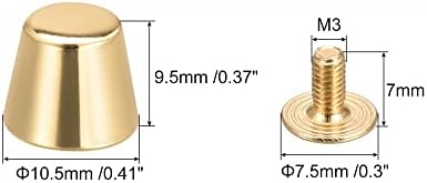 uxcell 10.5x9.5 mm завртка за завртки на шупливи рамни глави кожни столпчиња златен тон 10 комплети