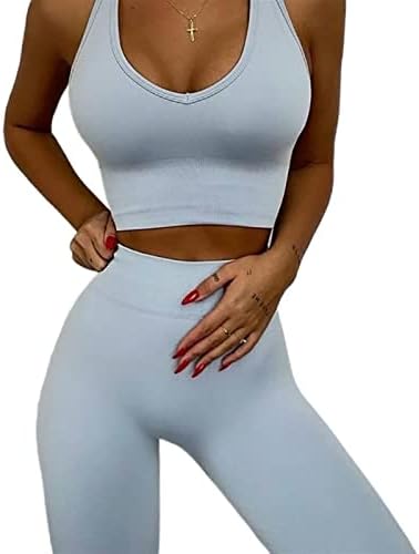 Јиддс Јога одговара на женски спортски спортски спортски костуми фитнес 2 парчиња спортски градници јога панталони активна облека