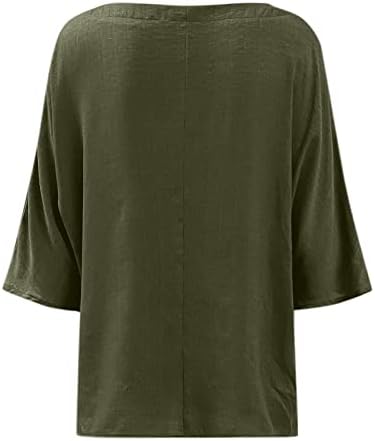 Xiloccerенска маица маица женска цврста боја v вратот кошули со кратки ракави памучни постелнини блуза лето лабава вклопена случајна