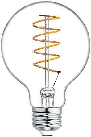 GE Осветлување VINTASTYLE LED Глобус Сијалица, 5 Вати Топла Свеќа Светлина, Јасно Стакло, Средна Основа, Затемнување