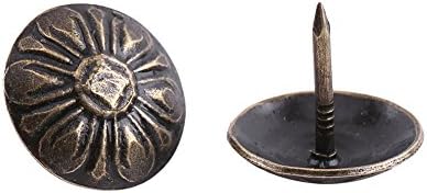 Глоглоу тапациран нокти сет, 100 парчиња гроздобер бронзен метал мебел тапацир нокти постави антички тросед чевли за чевли