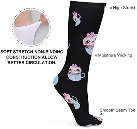 ПЛЕВЕЛКЕЈАТ Симпатична Мрзливост Бебешки Дебели Чорапи Новина Смешно Печатење Графички Секојдневни Чорапи Со Топла Средна Цевка За Зима