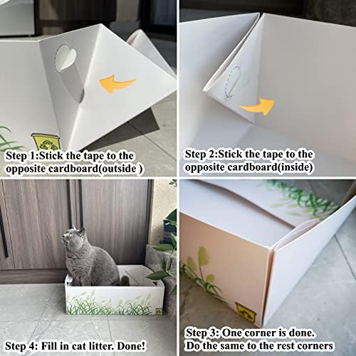 FuneeTop Кутија За Еднократна Употреба За Мачки, 17 * 13.5 * 5.5, Кутија За Отпадоци Од Мачки Доказ За Истекување За Патување