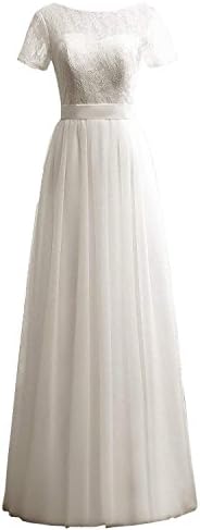 Солутес женски кратки ракави чипка чипка линијата за деверуша фустани Мајка на невестата фустан