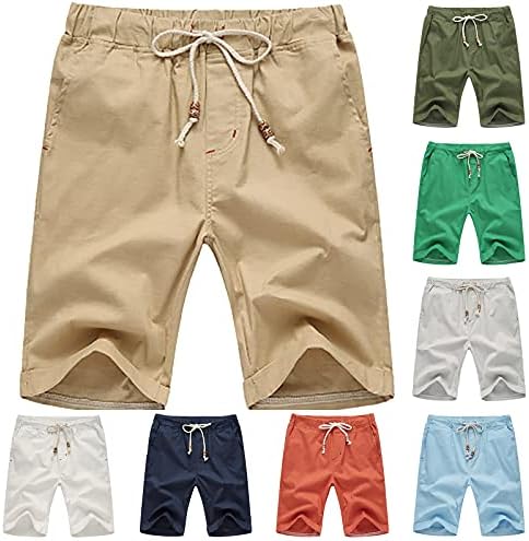 Кинагого машка шорцеви еластични половини се залепуваат цврсти кратки панталони за брзо суво кратки панталони летово лето со џеб сиво бела големина