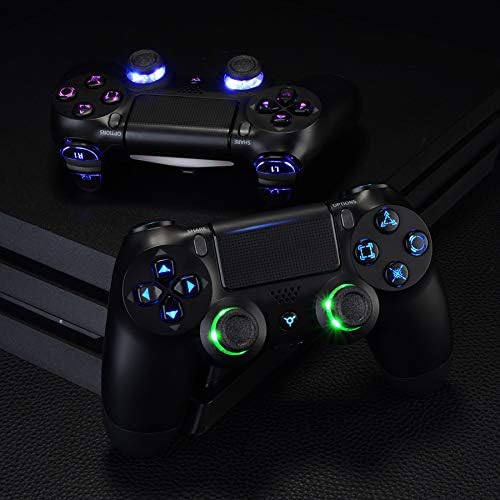Екстремерни мулти-обоени ламинирани Д-под-палми за активирање на копчиња за лице, црни класични симболи копчиња DTFS LED комплет за PS4