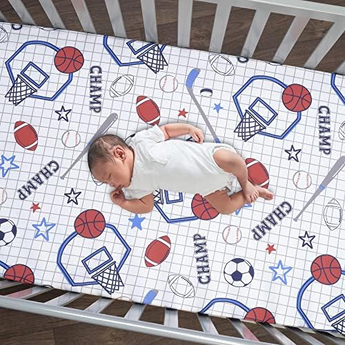 Јагниња и бршлен спортови памук вграден кревет за креветчиња - Фудбал/кошарка