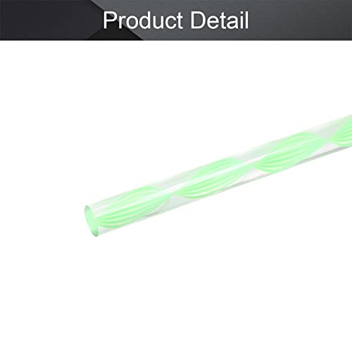 Fielect Green Twisted Line Acrylic Rod Rod Standard Plexiglas Толеранција лесна за DIY 12 mm дијаметар 500мм висина 1 парчиња