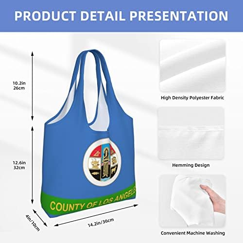 Знаме на округот Лос Анџелес Тота торба за патување платно тота торба за еднократна употреба на намирници Торба за крпа за кршење на намирници