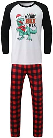 XBKPLO Божиќен човек тато тато печати блуза врвови pjs поставени панталони семејна облека пижами карирани пижами сетови за семејство