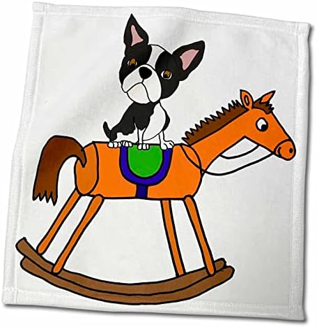 3drose Смешно кул Бостон Териер кучиња Возење лулачки коњ - крпи