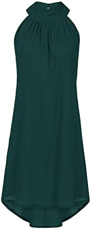 Minенски халтер мини фустани лето обичен резервоар врвен фустан без ракави со ракави со краток фустан на плажа