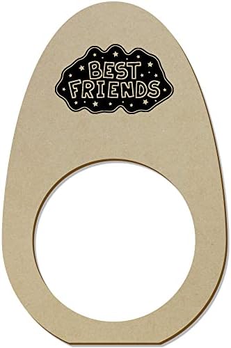 Азиеда 5 x „Најдобри пријатели“ дрвени прстени/држачи за салфета