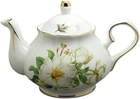 Cемоп керамички чај тенџере цветниот дизајн бел 3-4 чаши 850 мл