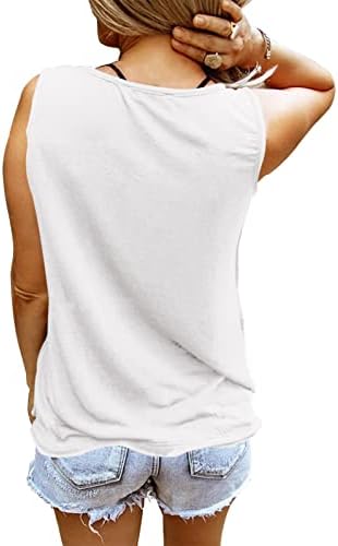 Topенски резервоар без ракави врвови лабава вклопена летна мода секси -маичка за вратот на вратот на врвот