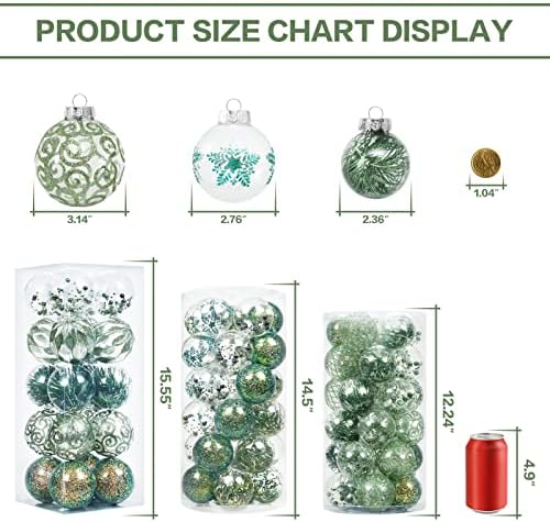 Сет на Божиќни украси од 70мм/2,76 , 30 парчиња распрскувачки украсни украси за висечки топка со полнети деликатни украси, чисти