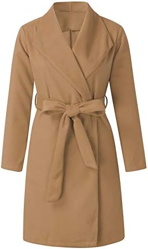 Womenените обична мала тежина тенка јакна тенок палто со долг ракав, размачкана канцеларија деловни делови од дожд за јуниори