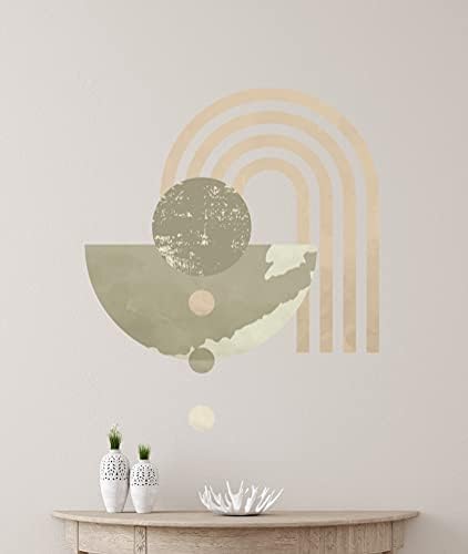 Земја Бохо wallид Деклас, Апстрактна wallидна декларација, современа налепница за wallидови, Месечината Бохо wallиден декор, скандинавска
