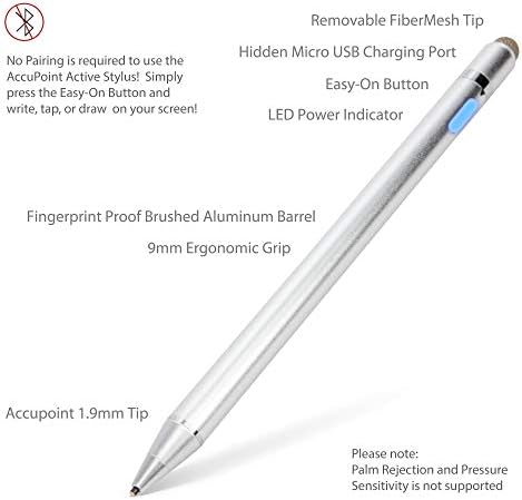 Пенкало за пенкало во Boxwave, компатибилен со LG W41+ - Accupoint активен игла, електронски стилус со ултра фино врв за LG W41+ - Метално