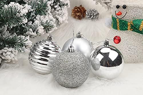 Yycraft 34ct Божиќни орнаменти на топки 6 см за Божиќни украси за Божиќни украси за разнишани куки вклучени