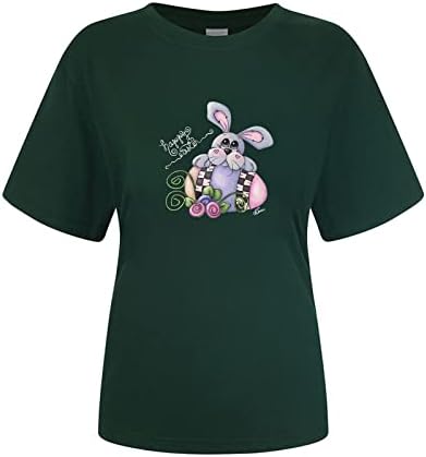 Кратки ракави на Велигденска кошула Смешни маици врвови лабави обични маички со трендовски блузи и кошули пуловер