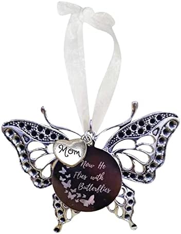 Креативна Шуплива Резба Исклучителна Пеперутка Меморијален Семеен Приврзок Декорација На Новогодишна Елка Автомобил Ретровизор