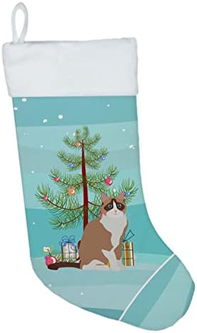 Богатства на Каролина CK4798CS Снежна снег 2 Мачка Среќен Божиќ Божиќно порибување, камин што виси чорапи Божиќна сезона забава