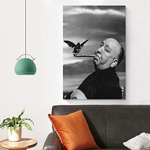 Директор Алфред Хичкок Птиците ， гроздобер црно-бело уметност деко-постери за постери за естетско платно за во соба естетско