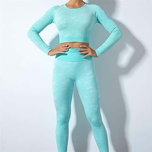 Feer Color Spot Yoga Облека поставена беспрекорна високо-половинг, панталони за јога, Dewy Sports Sports Coos