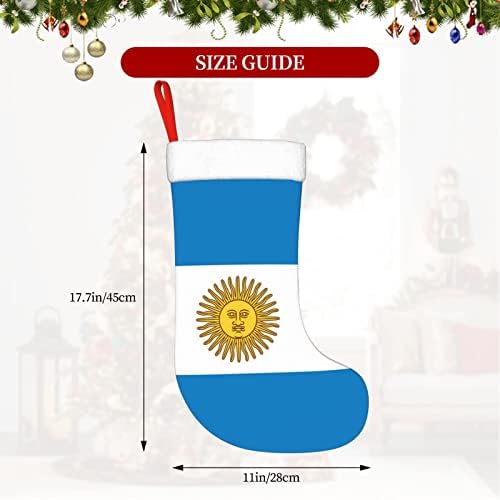 QG ZZX Аргентина знаме Божиќно порибување Божиќни чорапи камин виси чорап 18 инчи за одмор