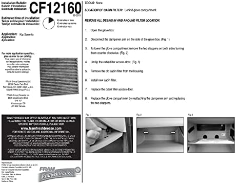 Fram Fresh Breeze Cabin Air Filter со сода бикарбона Arm & Hammer, CF12160 за возила на Hyundai/Kia
