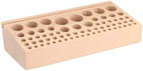 држач за алатки од дрвена кожа, дрвена кожна занаетчиска алатка за занаетчиски решетки со 46 дупки, дрвена кожна алатка кутија за