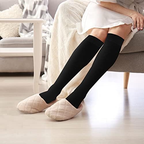 Чорапови за компресија на Yeug за жени Циркулација на мажи 15-20 mmhg колено високо чорап најдобро за медицински, трчање, медицински