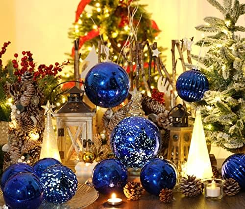 Сонцето 1 парчиња 8 ”Големи сјајни божиќни украси за божиќни топка, украси за украси за елки за елка за одмор, екстра големи расипувачки