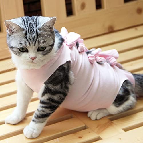 Облека за мачки QJM - Обнова со мачки костум мека домашна облека за домашно милениче за мачки кучиња по операција носат пижама костум мали средни