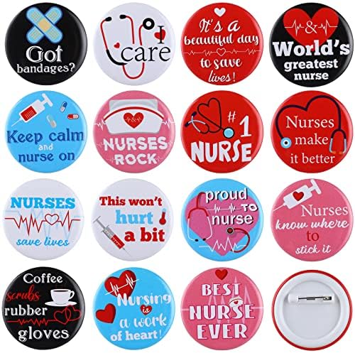 30 Парчиња Иглички За Копчиња За Медицинска Сестра, Значки За Роденденски Иглички За Нега Облека Тркалезни Иглички За Копчиња