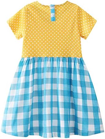 Девојче за девојче Хилеланг Девојче памук обичен фустан летен краток ракав Основни фустани за кошула за играње облека од туника