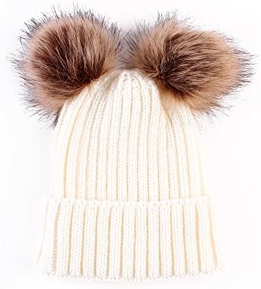 Оенбопо 2 парчиња родител-дете капа зимски потопло, капа за бебиња/женски капа, мајка и бебе плетено капаче бени зимско топло капаче од капчиња