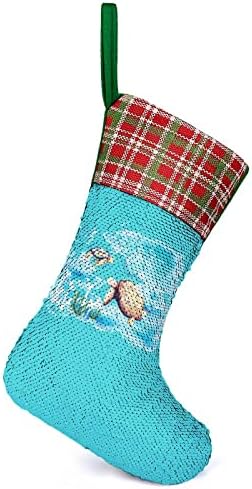 Сервис на морски желки за Божиќни празници Реверзибилни бои што се менуваат магичен фонд за Божиќно дрво камин што виси чорапи
