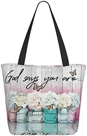 Сенролан Библијата торба Христијанска еднократна торба за шопинг Инспиративен писание за подароци за жени за жени