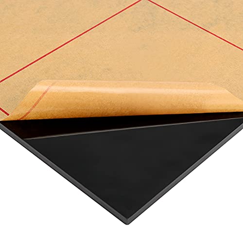 Japchet 2 пакет 12 x 12 x 1/4 инчен црн акрилен лист, непроирни црни леани плексиглас листови, табла со панел со заштитна хартија за DIY