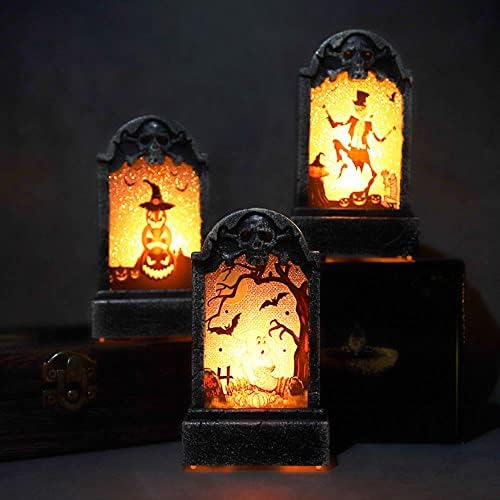 LED светла Декорација на Ноќта на вештерките пластична хорор надгробна плоча прогонувана куќа реквизити шарени среќни лесни украси за Ноќта на