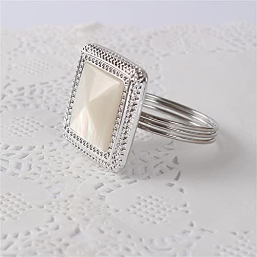 WSSBK 10 парчиња хотелски свадба банкет со салфетка прстенка за салфетка тока сребрена украс прстен за салфетка