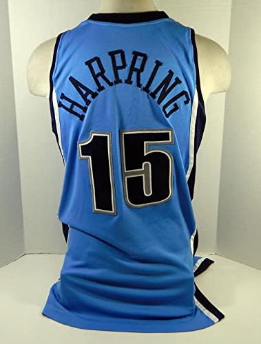 2008-09 Јута azzез Мет Харпренг 15 игра користеше светло сина дрес LHM Patch 46 18 - НБА игра Користена