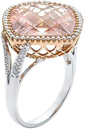 Луксузни и елегантни слатки прстени за жени дијамантски розов шампањ шупливо прстен дами накит естетски прстен за вознемиреност