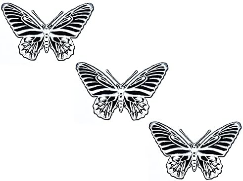 HHO Patch Set 3 парчиња. Пеперутка убави закрпи бело црна црна пеперутка цртана налепници за вез јакна маица лепенка шива железо на везена ознака