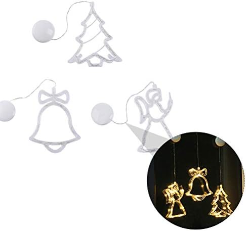Абоофан 3 парчиња Божиќна wallидна декорација за вшмукување чаша предводена ламба забава за забава